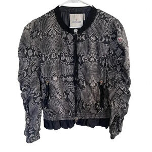 Moncler Snake Print Haneye Lightweight Long Sleeve Jacket Size 4